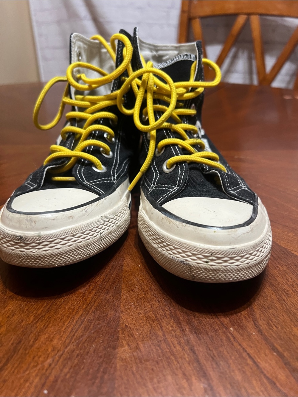 Converse The Beatles Black High-Top Sneakers with Yellow Laces - Picture 7 of 10